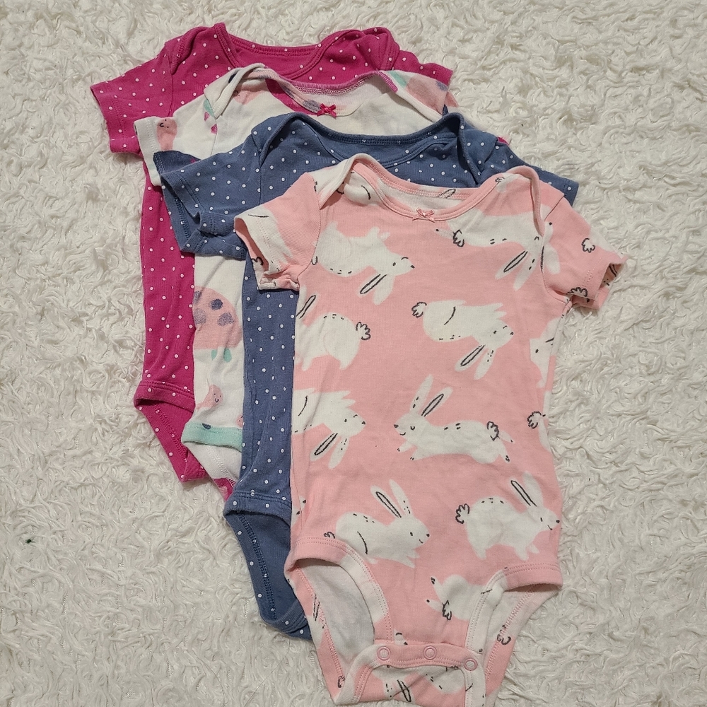 4-Pack Short-Sleeve Onesies for Baby Girl